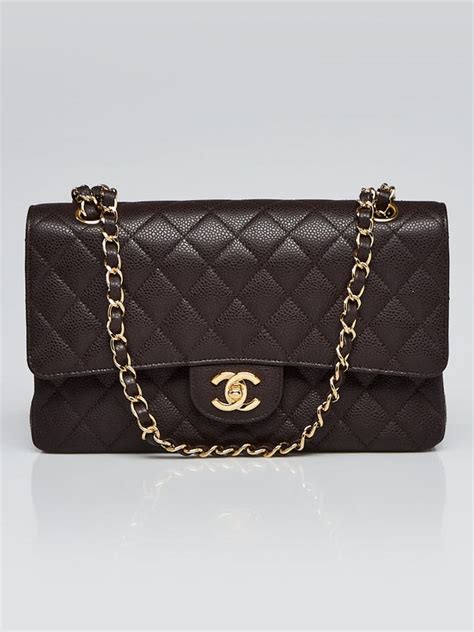 chanel caviar brown bag 2012|Chanel Dark Brown Quilted Caviar Leather Classic Medium .